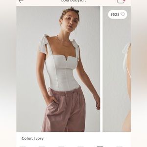 Free People Lola Body Suit. Ivory. Size small.